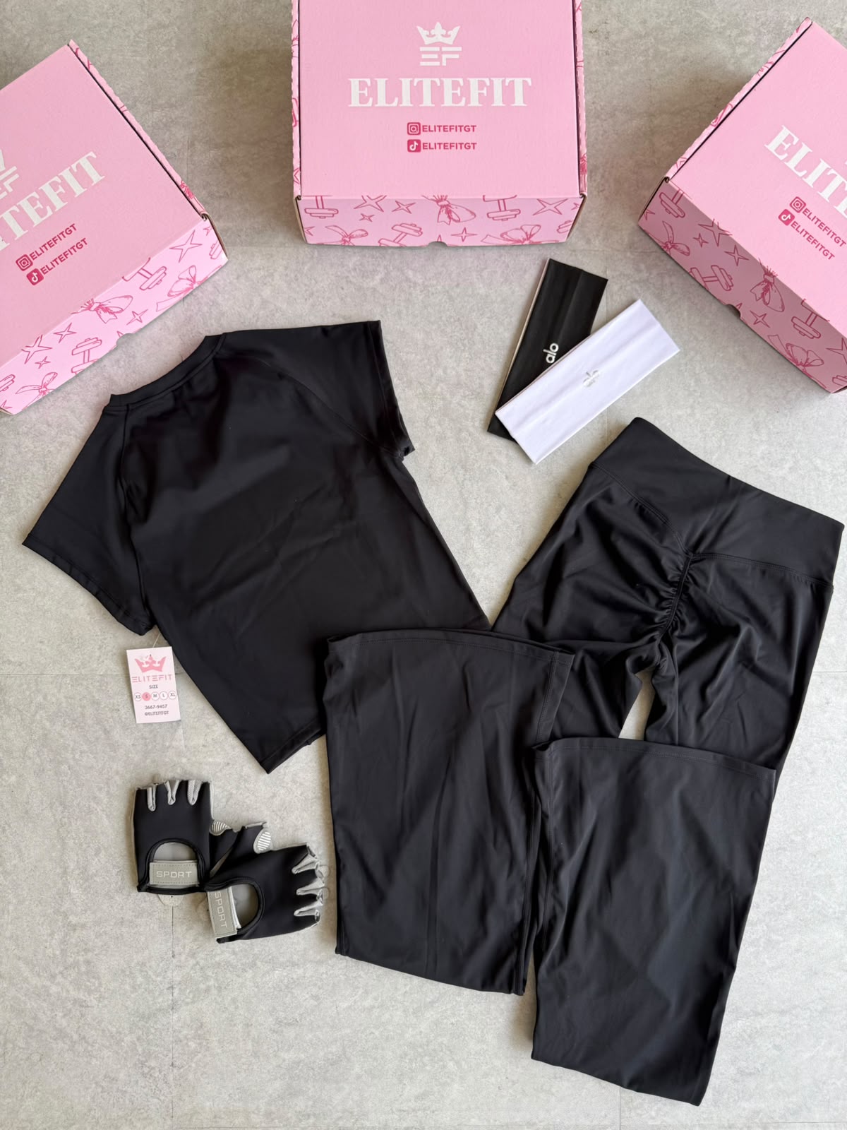 CONJUNTO LEGGINS FLARE CORTE V FRONTAL Y BLUSA