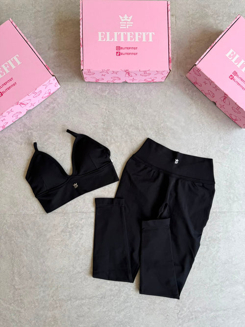 CONJUNTO LEGGINS CORTE V Y TOP PRETINA ANCHA