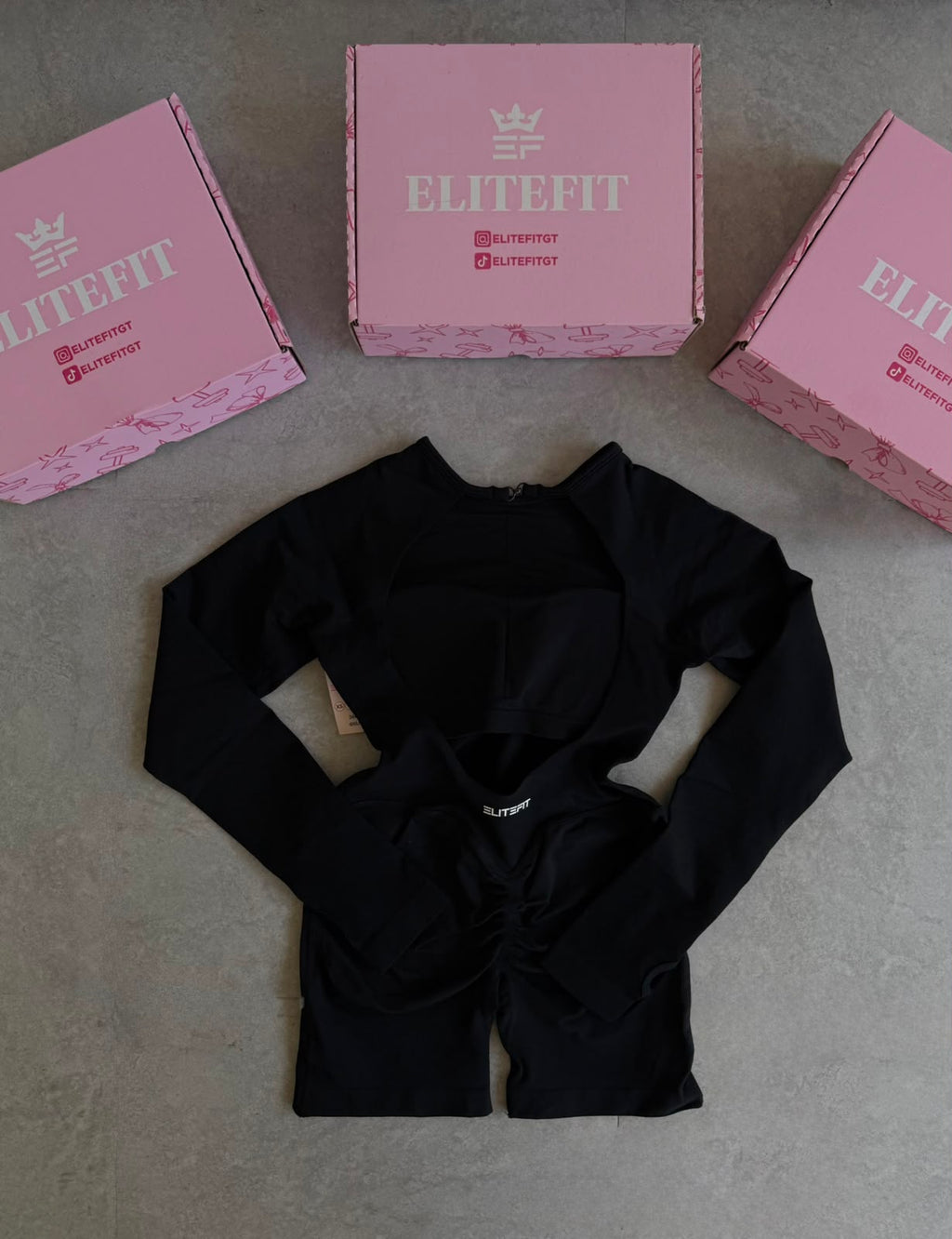 ENTERIZO CORTO MEGA PUSH UP MANGA LARGA ELITEFIT