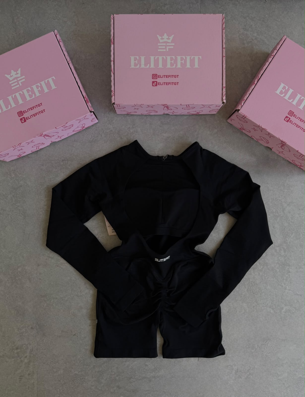 ENTERIZO CORTO MEGA PUSH UP MANGA LARGA ELITEFIT